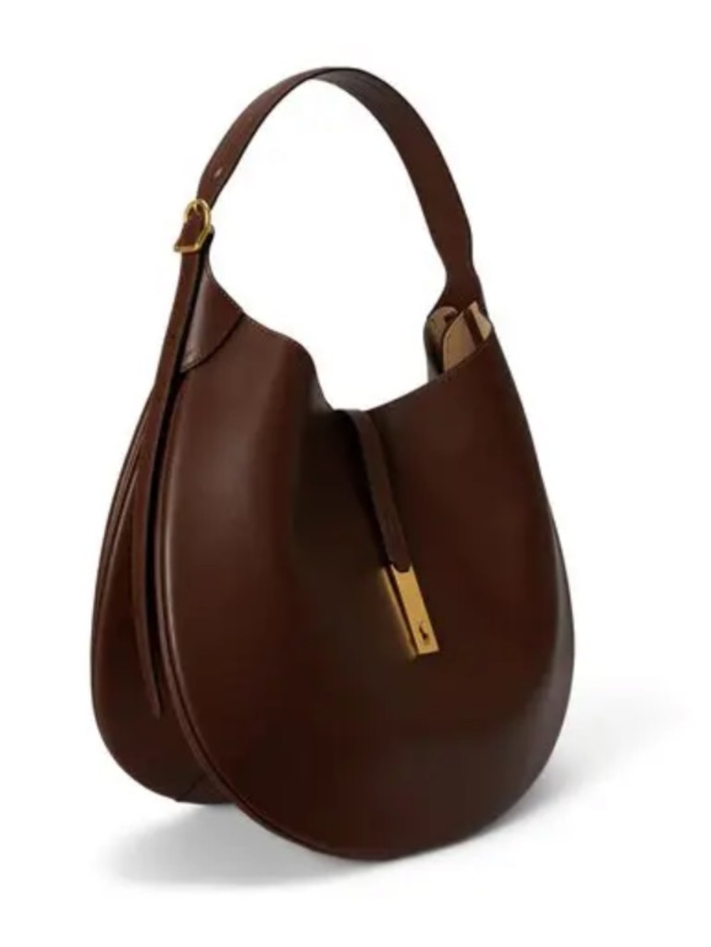 Ralph Lauren Polo ID Large Calfskin Shoulder Bag - Brown Leather - Picture 2 of 10